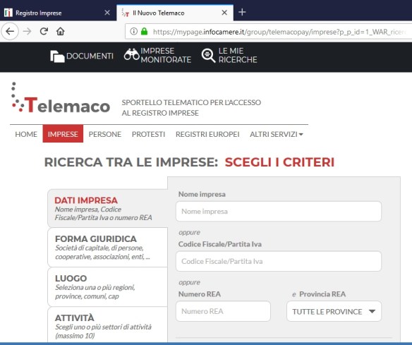 Registro Imprese Telemaco